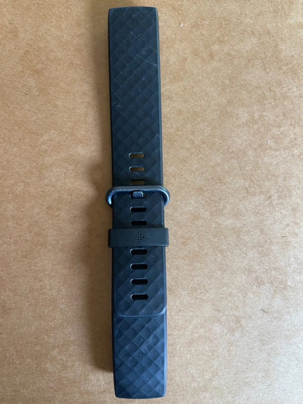 Fitbit Charge 4 or Charge 3 Black Textured Silicone Band Size Large 6.7